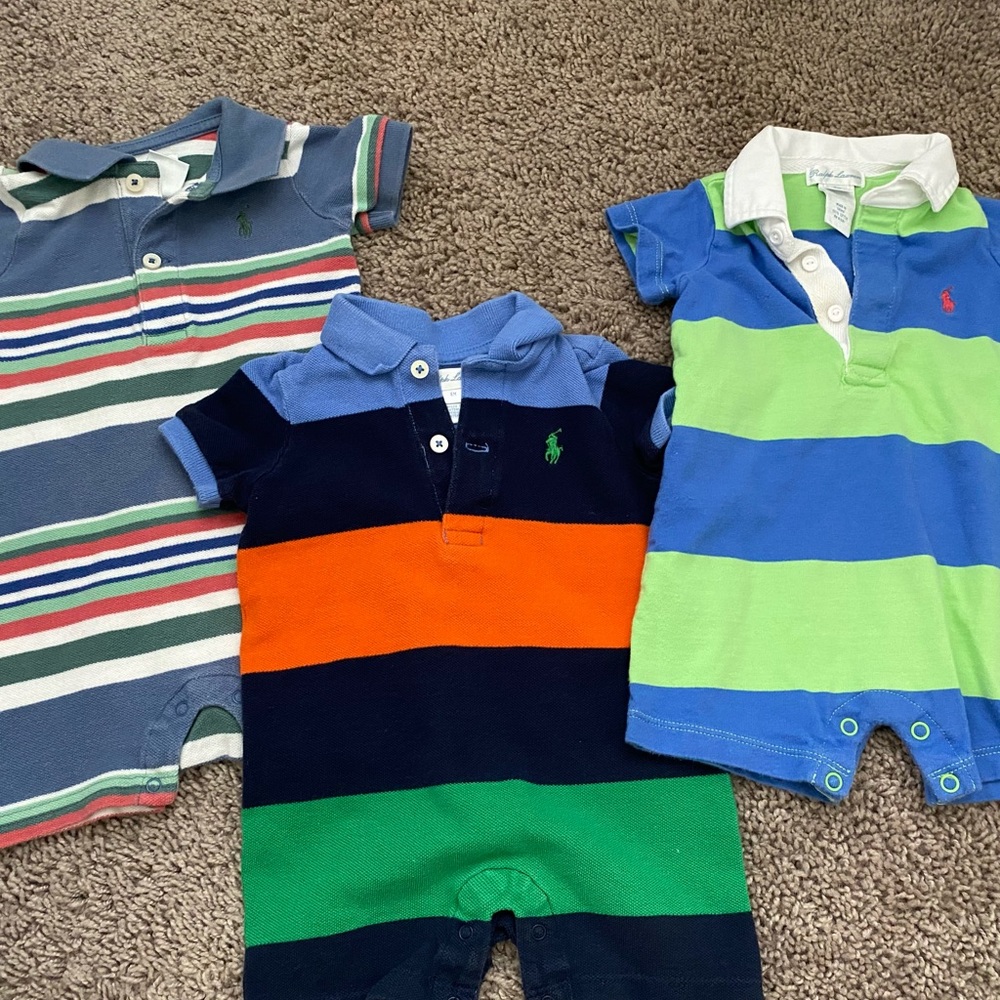 Set of 3 Polo Rompers